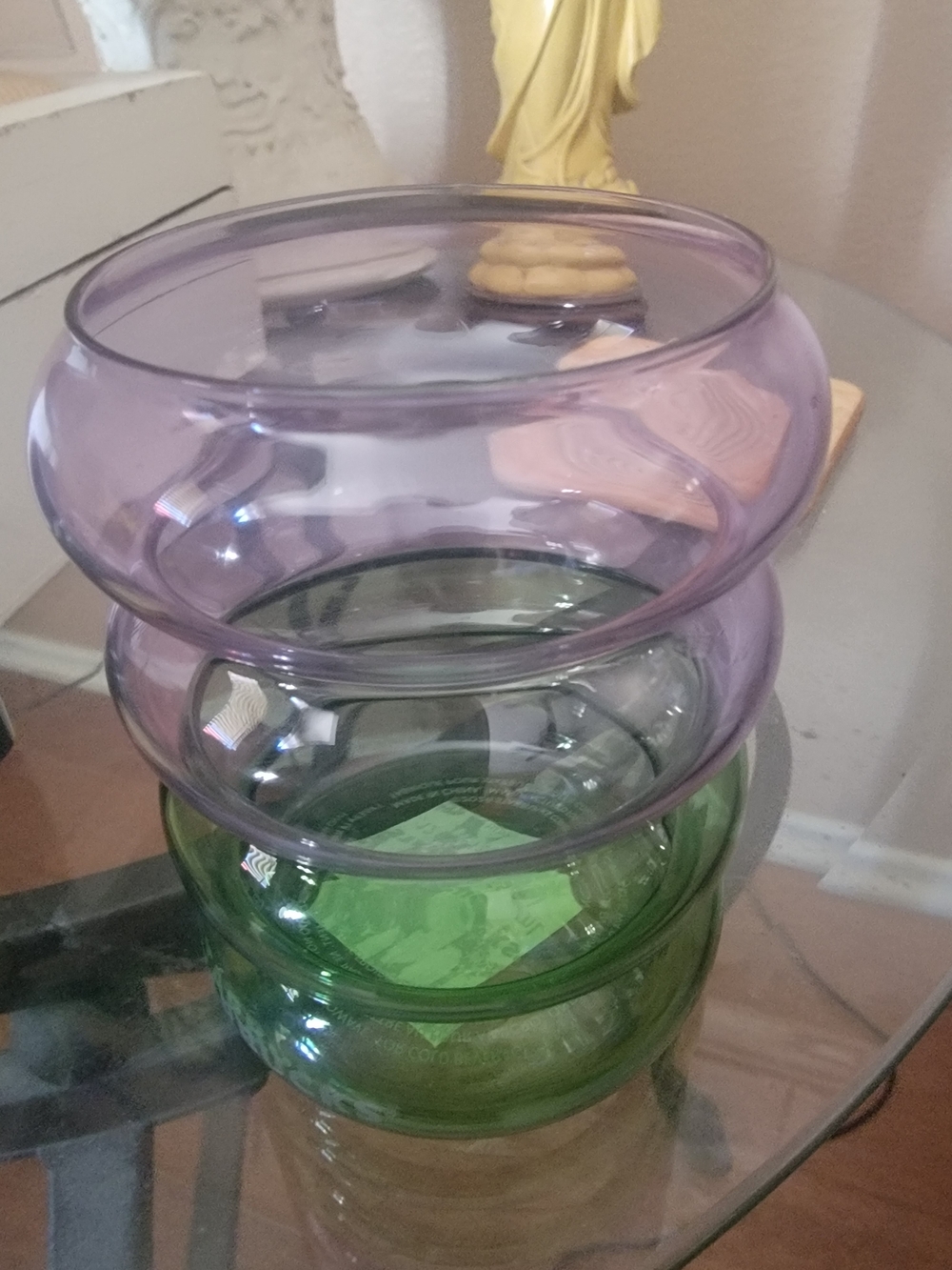 Starbuck's GLASS in Purple and Green